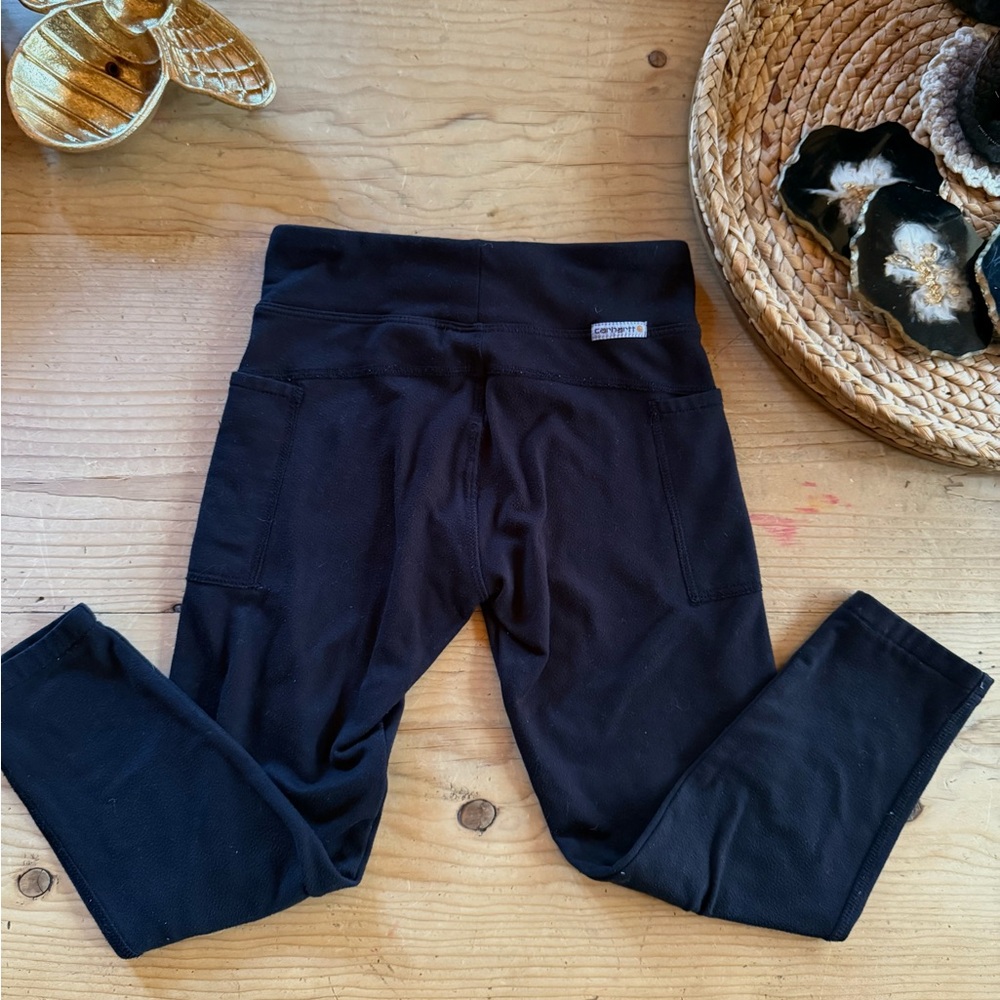 Girls Carhartt Black Leggings with fleece